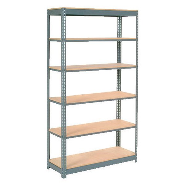 Global Industrial Heavy Duty Shelving 48W x 12D x 84H With 6 Shelves, Wood Deck, Gray B2297478